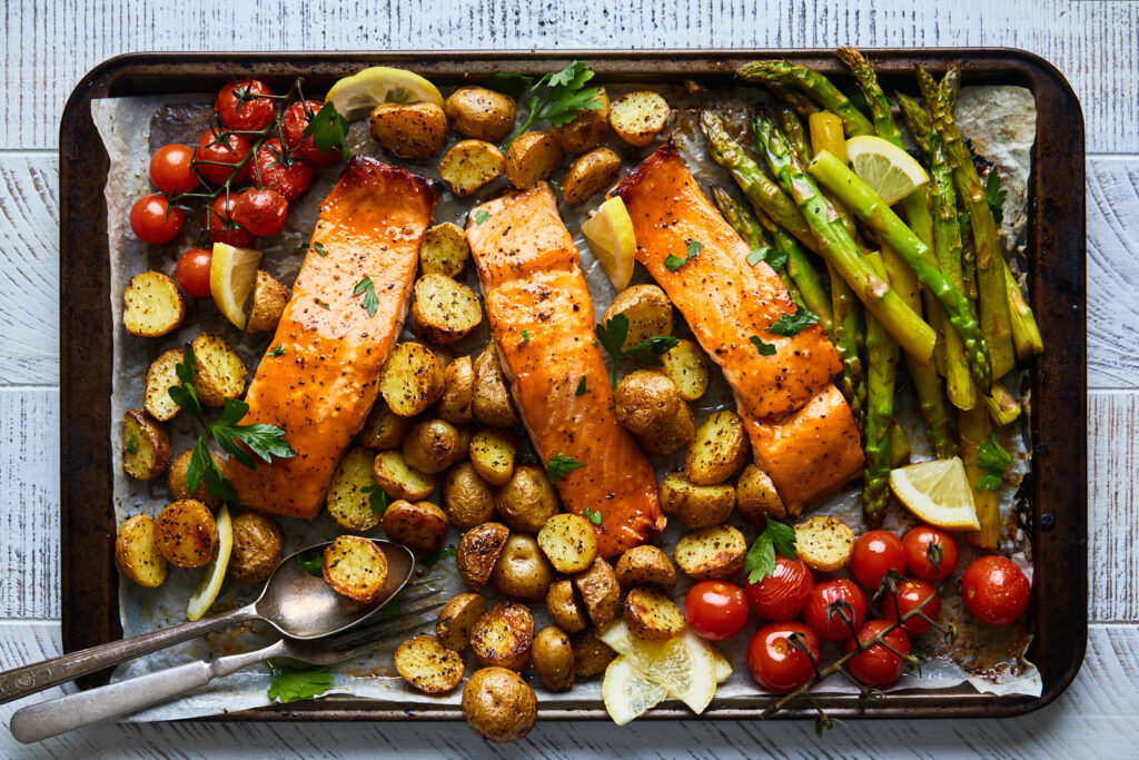 Sheet Pan Baked Salmon and Vegetables